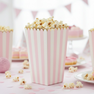 Raidallinen popcornrasia valkoinen/vaaleanpunainen