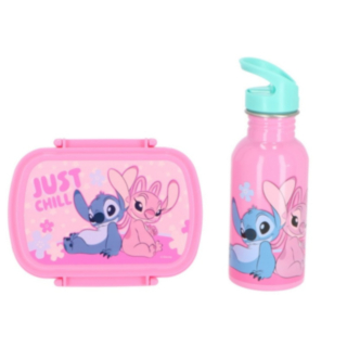 Lilo & Stitch® Eväsrasiasetti & Juomapullo Setti Vaaleanpunainen