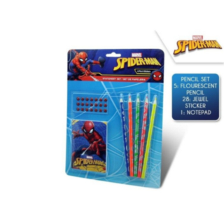 Spiderman® Kirjoitussetti Kynillä & Tarrat