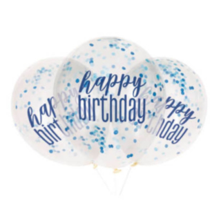 Happy Birthday Konfettipallot Sininen
