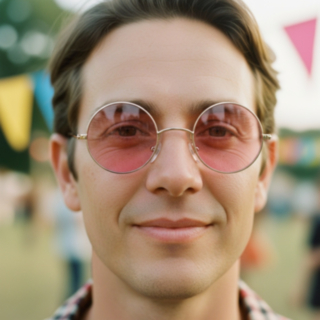 Pyöreät Lennon Lasit Vaaleanpunainen