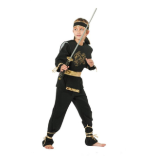 Lohikäärme Ninja Lastenasu Kulta