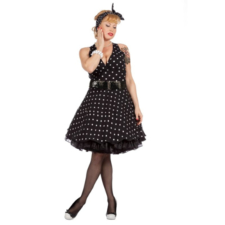 Rockabilly Pilkullinen Mekko Puku