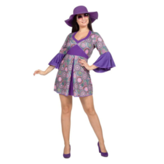 Hippi Flowerpower Mekko Liila