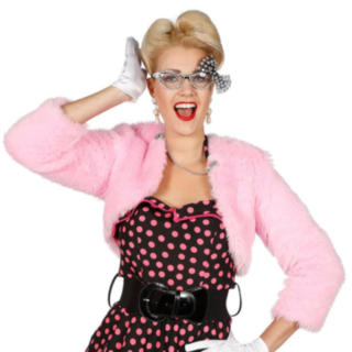 50-luvun Retro Bolero Vaaleanpunainen