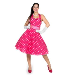 Pinkki 50-luvun Rockabilly Naamiaisasu
