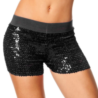 Paljetti Hotpants Musta