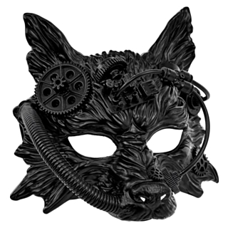 Steampunk Susi Naamio Musta