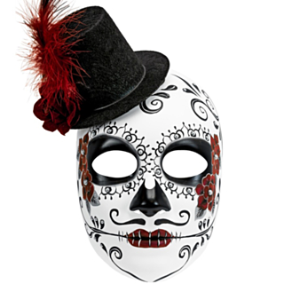 Dia de los Muertos Naamari Musta/Punainen