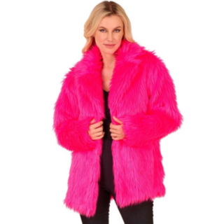 80-luvun Turkistakki Neonpinkki