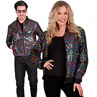 Disco Paljetti Pilottitakki Monivärinen