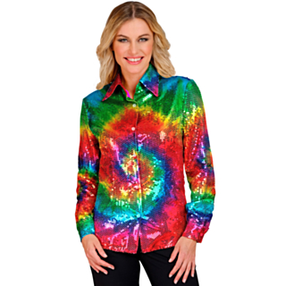 Tie Dye Paljettipaita Sateenkaari