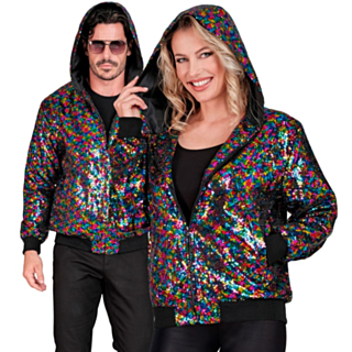 Disco Paljetti Pilottitakki Monivärinen