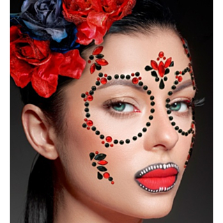 Dia de los Muertos Kasvokoristeet Punainen/Musta