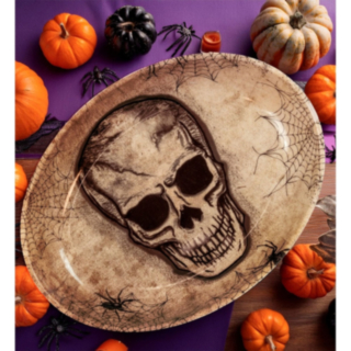 Luuranko Halloween Tarjotin Pyöreä