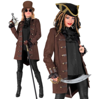 Steampunk Merirosvokapteenin Takki Asu