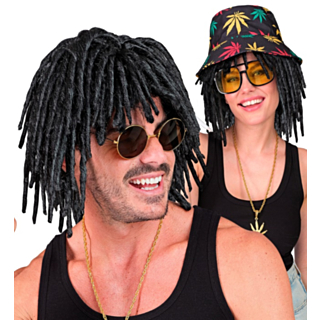 Reggae Dreadlock Peruukki Musta