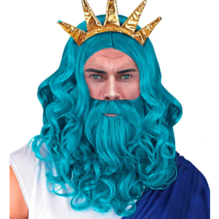 Poseidon Peruukki & Parta Turkoosi