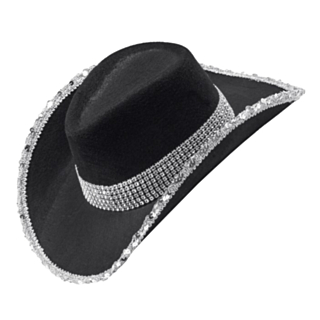 Kimalle Cowboyhattu Musta