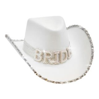 Bride Cowboy Hattu Valkoinen/Hopea