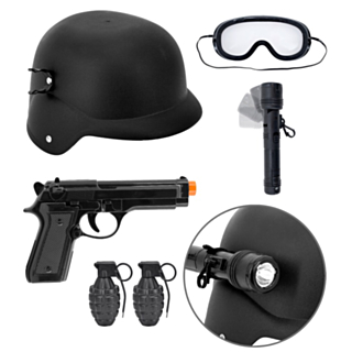 SWAT Lasten Naamiaisasusetti Musta