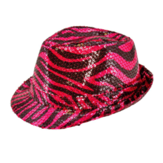 Seeprakuvioinen Fedora Pinkki