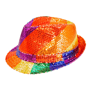 Paljetti Fedora Sateenkaari