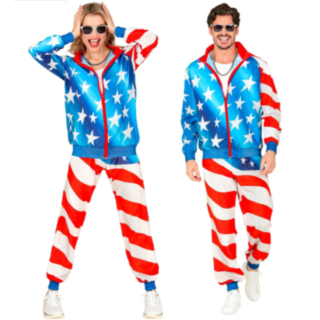 USA 80-luvun Verryttelypuku Naamiaisasu