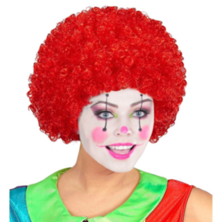 Afro Klovniperuukki Punainen