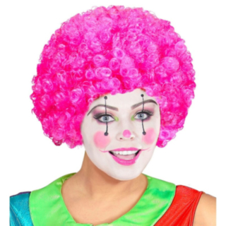 Afro Klovniperuukki Pinkki