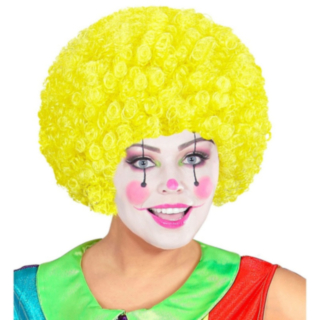 Afro Klovniperuukki Keltainen
