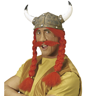 Obelix-kypärä hiuksilla