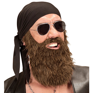 Moottoripyöräilijän Parta & Ruskea Bandana