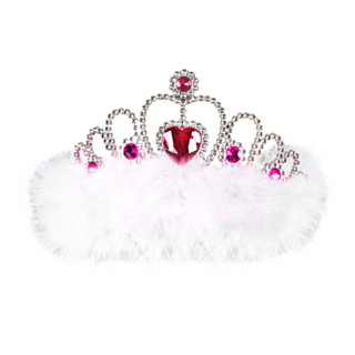 Tiara valkoisilla höyhenillä