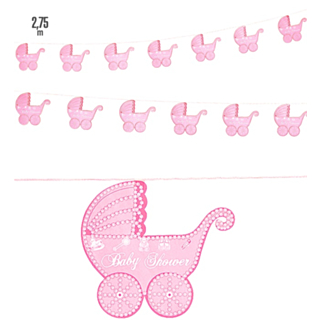 Babyshower Vaunukoristenauha Vaaleanpunainen