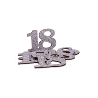 18-vuotis Pöytäkonfetti Hopea