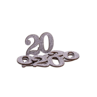 20-vuotis Pöytäkonfetti Hopea