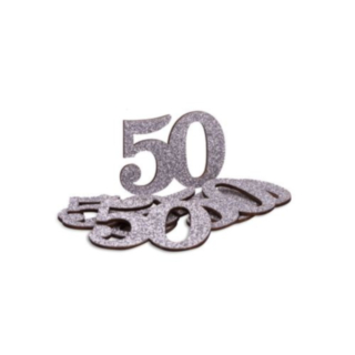 50-vuotis Pöytäkonfetti Hopea