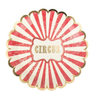 Cirkus Vintage Pahvilautaset Norsunluu/Punainen/Kulta