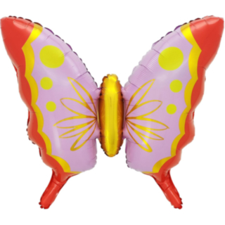 Perhonen Foliopallo Violetti/Punainen/Keltainen