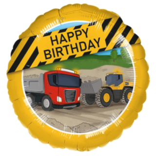 Rakennustyömaa Happy Birthday Folioilmapallo