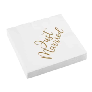 Just Married Lounasliinat Valkoinen/Kulta
