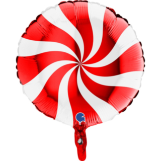 Folioilmapallo Swirly Punainen/Valkoinen