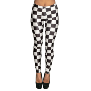 Racing Leggingsit Mustavalkoinen