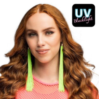 Neonvihreät UV-korvakorut