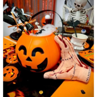 Halloween Kurpitsa Karkkiämpäri Valolla & Äänellä