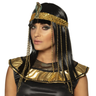 Egyptiläisen kuningattaren peruukki + otsanauha