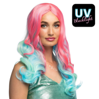 Nixie UV Peruukki Pinkki/Turkoosi