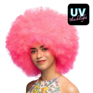 Neon Afroperuukki Pinkki