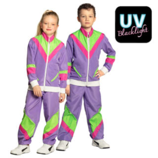 90-luvun UV-verryttelyasu Lasten Naamiaisasu Violetti